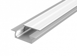 Алюминиевый профиль для LED ленты с рассеивателем опал встраиваемый 2000х30х11мм (монтажный размер 24 мм, максимальная ширина ленты 20мм), V4-R0-70.0001.KIT-0202