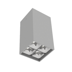 Светодиодный светильник VARTON DL-Box Reflect Multi 2x2 накладной 10 Вт 4000 К 80х80х150 мм RAL7045 серый муар 35°x75° DALI, V1-R0-70254-20D23-2001040