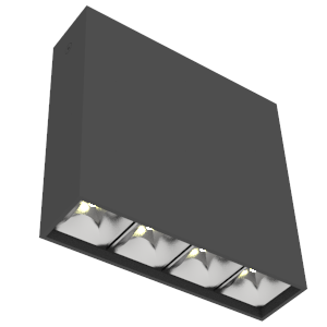 Светодиодный светильник VARTON DL-Box Reflect Multi 1x4 накладной 10 Вт 3000 К 150х40х150 мм RAL9005 черный муар 36° DALI, V1-R0-90253-20D36-2001030