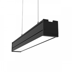 Светодиодный светильник VARTON Mercury Pro подвесной 26 Вт 3000 К 514х65х65 мм IP54 RAL9005 черный муар с рассеивателем опал, с декоративным проводом 2 м и комплектом подвесов 2 м DALI, V1-R0-90256-30D01-5402630