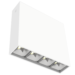 Светодиодный светильник VARTON DL-Box Reflect Multi 1x4 накладной 14 Вт 3000 К 150х40х150 мм RAL9003 белый муар 35°x75° DALI, V1-R0-00253-20D23-2001430