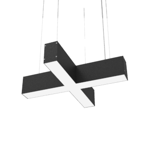 Светодиодный светильник VARTON X-line X-образный 30 Вт 4000 К 532x500x100 мм RAL9005 черный муар с рассеивателем опал и торцевыми крышками (4 шт.), V1-R0-9XX23-02OP0-4003040