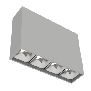 Светодиодный светильник VARTON DL-Box Reflect Multi 1x4 накладной 14 Вт 3000 К 150х40х115 мм RAL7045 серый муар 35°x75° DALI, V1-R0-70252-20D23-2001430