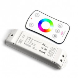RGBW контроллер для светодиодной ленты 12-24V IP20 135x30x20 мм c пультом, 4CH 240/480W(12V/24V) (LTECH), M4+M4-5A