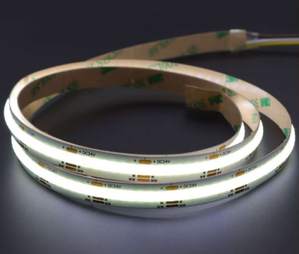 LED лента ВАРТОН 12W/m 24V 4000K 5m х10 mm IP20 SMD COB 528LED/m (упаковка 5м)
