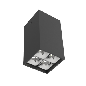 Светодиодный светильник VARTON DL-Box Reflect Multi 2x2 накладной 10 Вт 4000 К 80х80х150 мм RAL9005 черный муар кососвет, V1-R0-90254-20L17-2001040